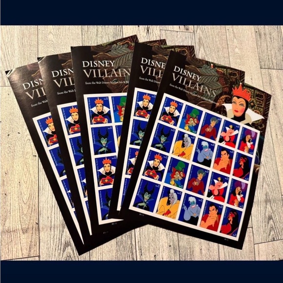 USPS Other - 100 Collectible Disney Villains Postage Sheets MNH